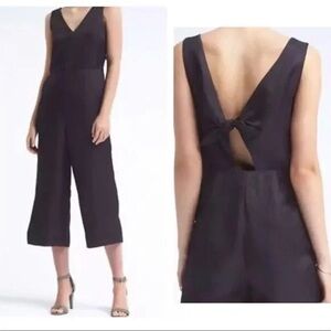Banana Republic Silk/Satin Tie Back Jumpsuit Sz 2